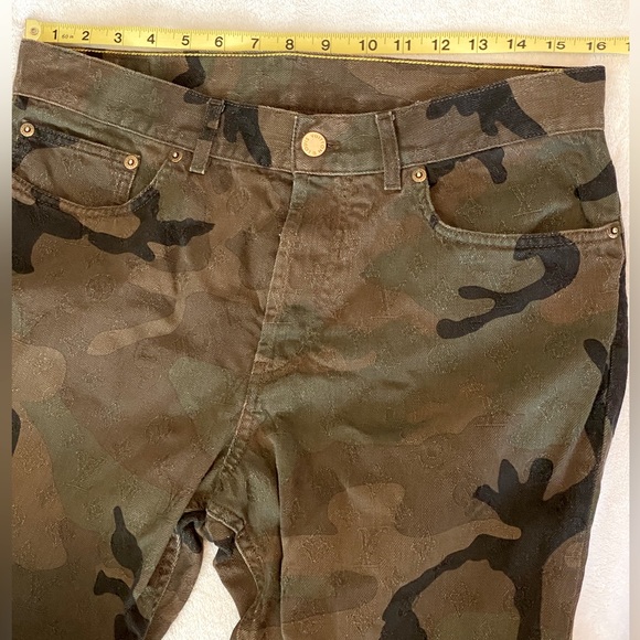 Authentic Louis Vuitton X Supreme jacquard denim  camo pants 5 pockets 32X33 - Picture 14 of 16